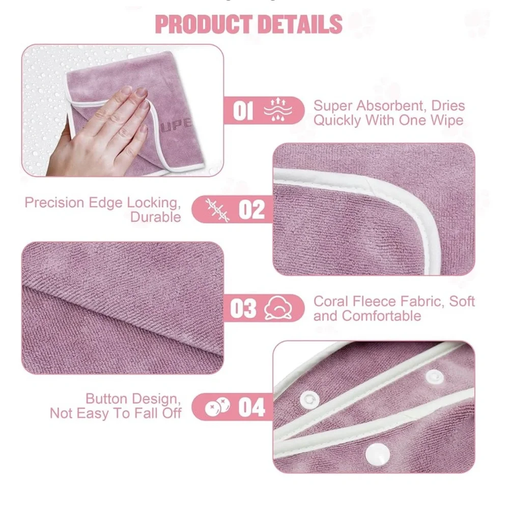 Pink Dog Drying Towel
